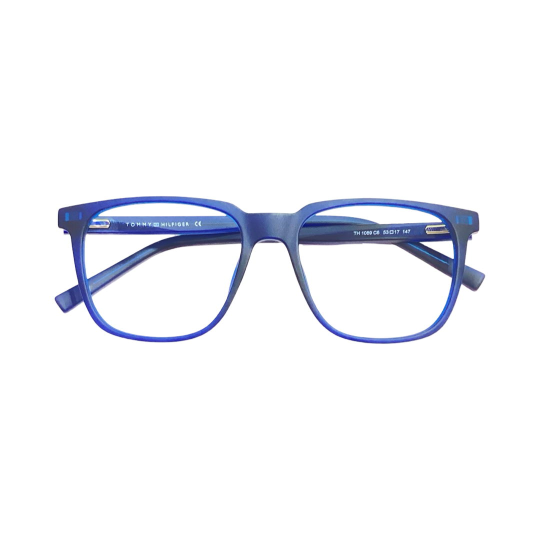 Tommy Hilfiger Th1089 Acetate Matt Blue Wayfarer Full Frame 53