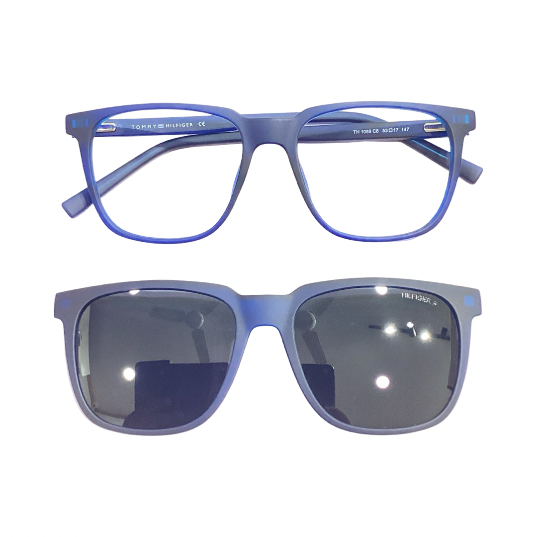 Tommy Hilfiger Th1089 Acetate Matt Blue Wayfarer Full Frame 53