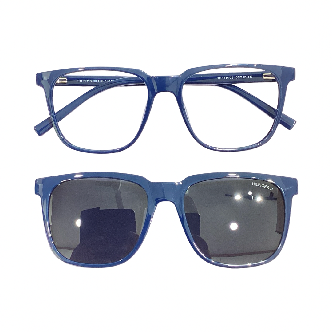 Tommy Hilfiger Th1114 Acetate Blue Wayfarer Full Frame 53