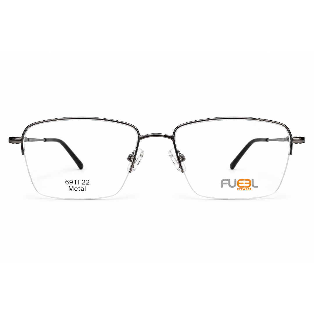 Fueel 689F22 Metal Black Square Half Frame 55