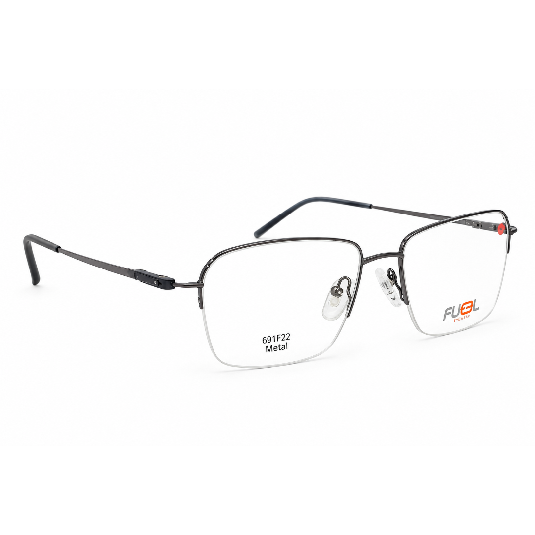 Fueel 689F22 Metal Black Square Half Frame 55