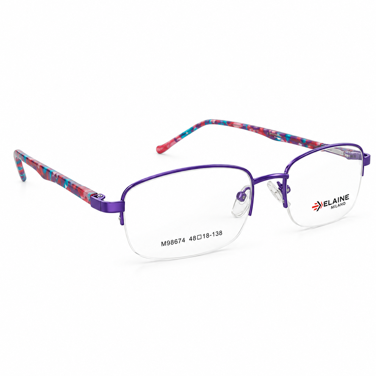 Elaine M88615 Metal Brown Oval Half Frame 48