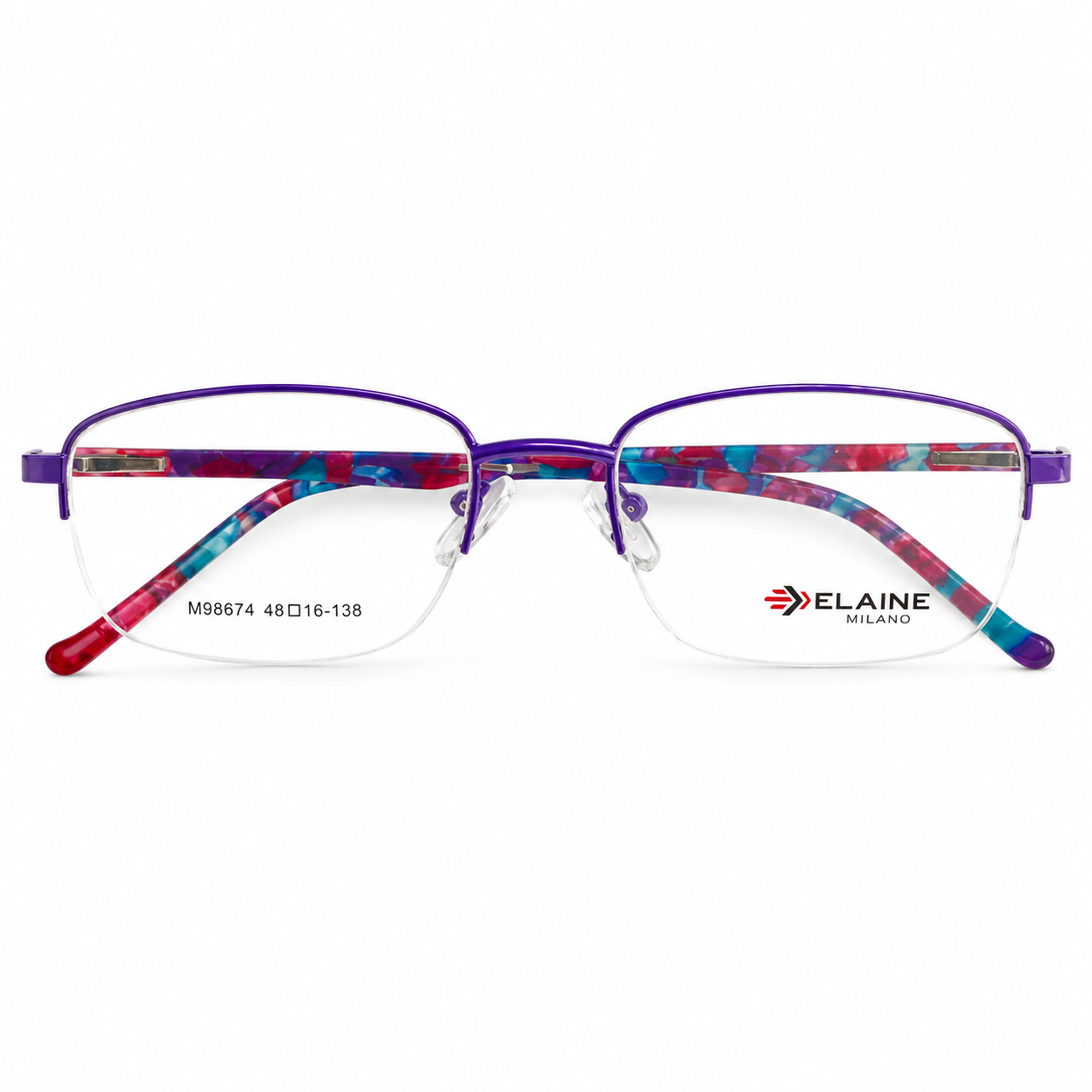 Elaine M88615 Metal Brown Oval Half Frame 48