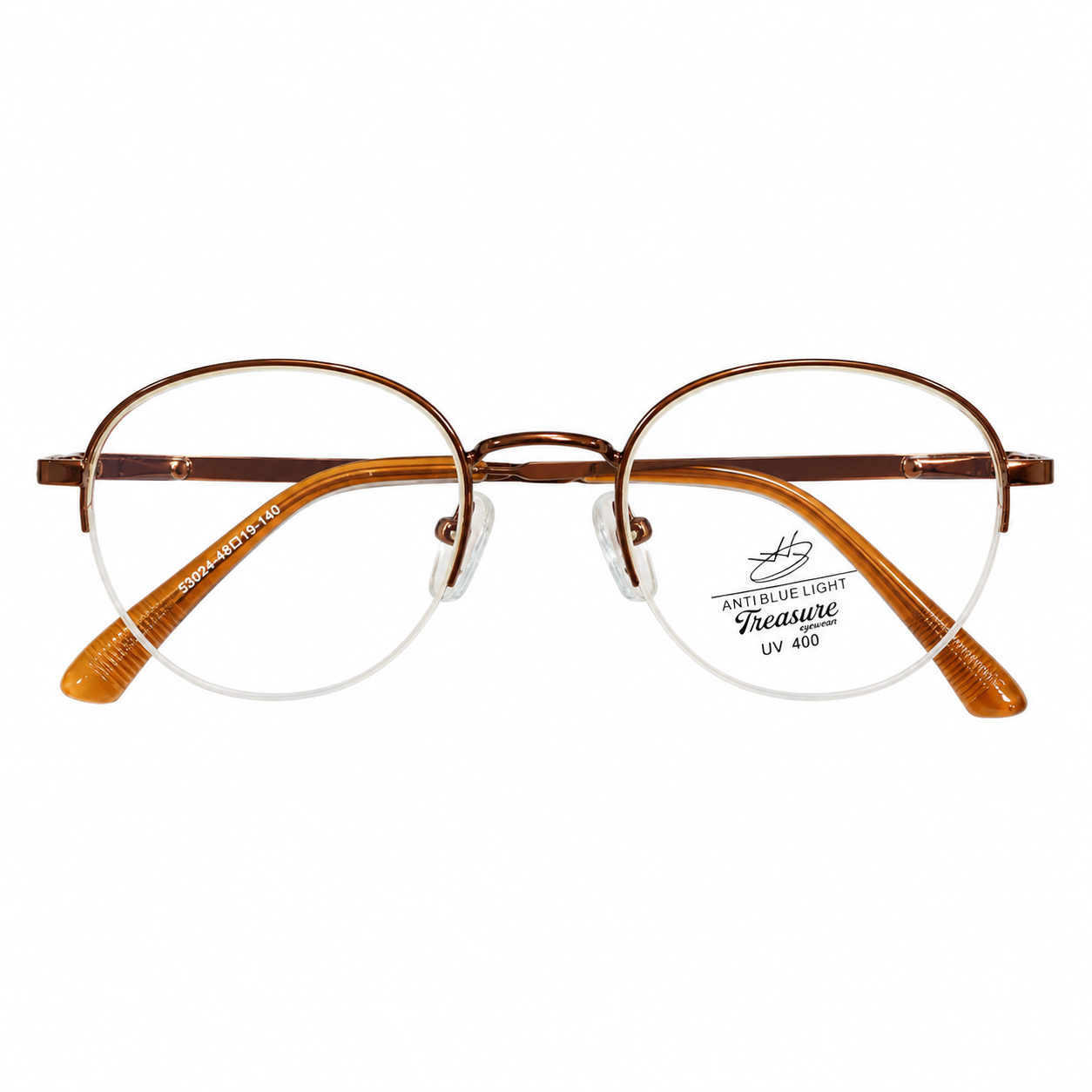 Treaser 63021 Metal Brown Round Half Frame 48