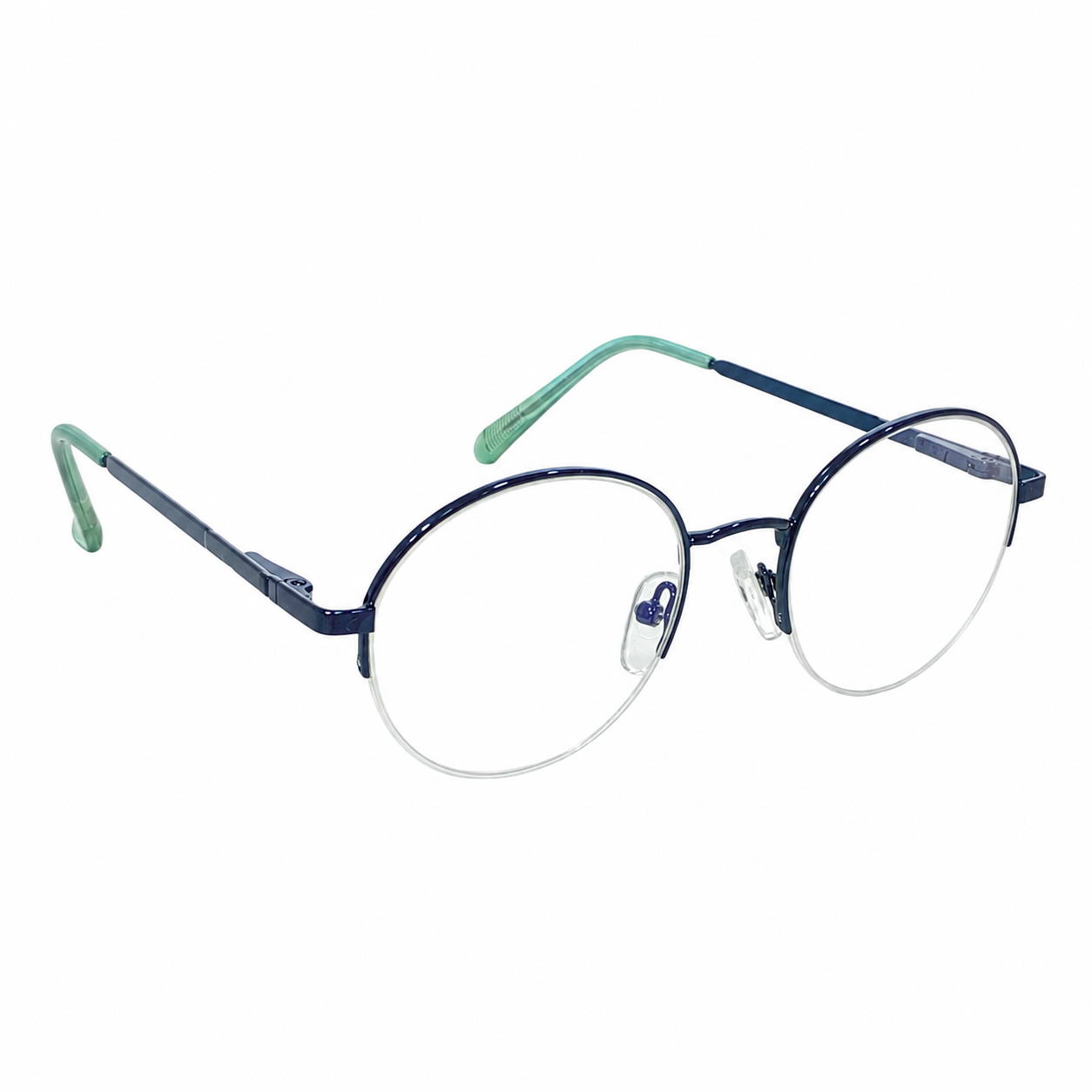 Treaser 63022 Metal Blue Round Half Frame 47
