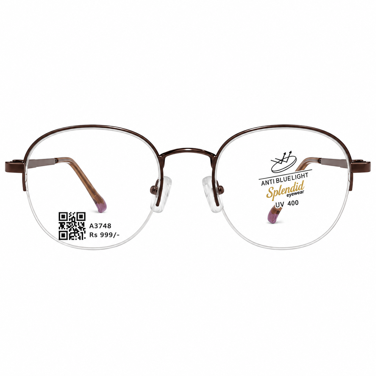 Treaser 61001 Metal Brown Round Half Frame 18