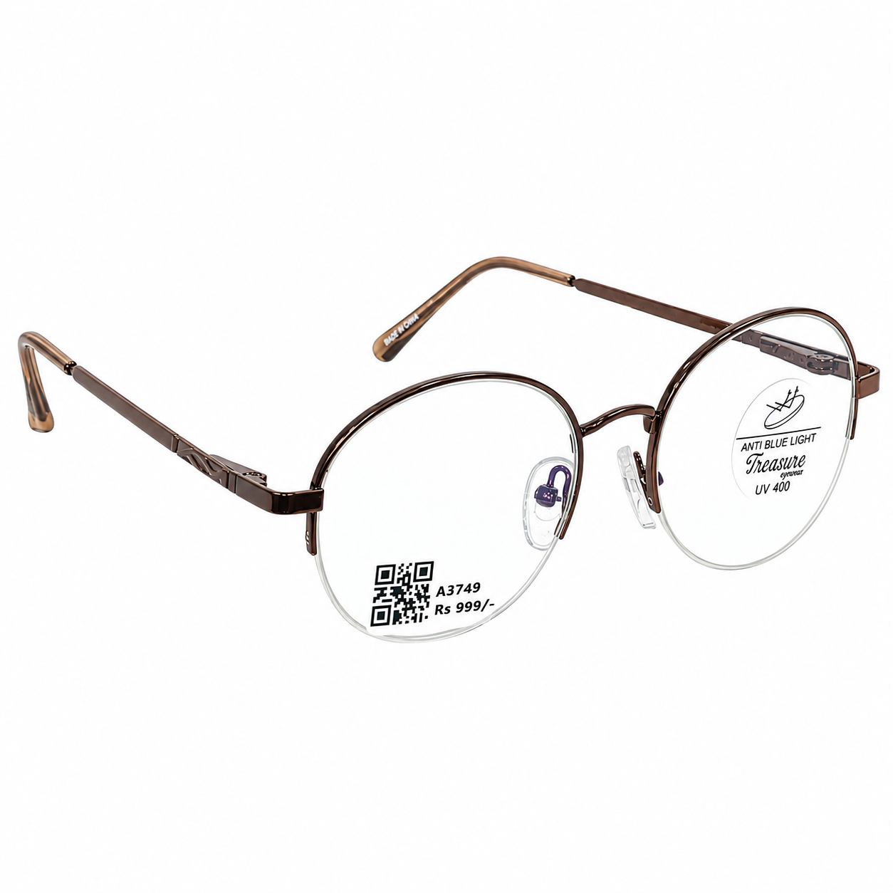 Treaser 61001 Metal Brown Round Half Frame 18