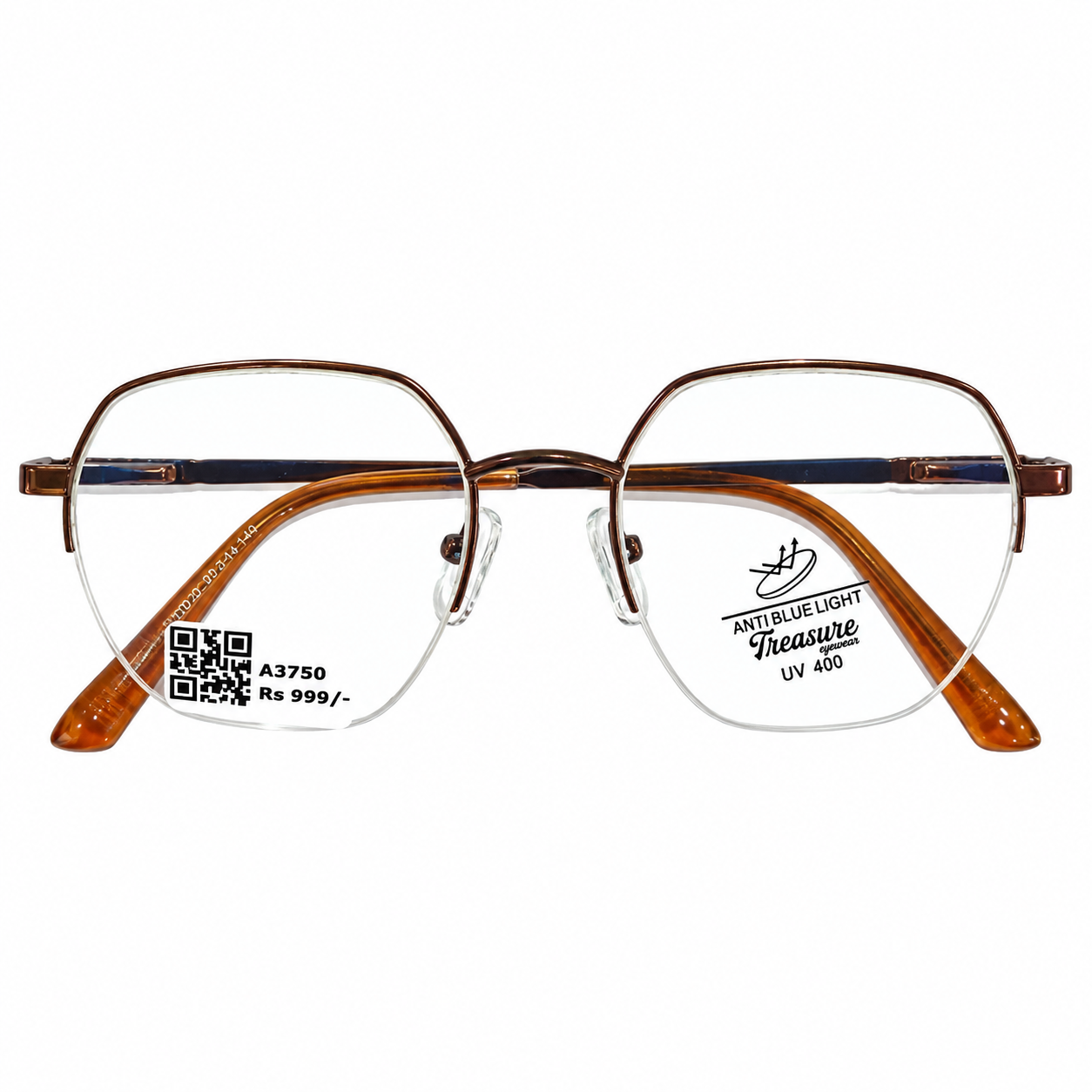 Treaser 63020 Metal Brown Hexagon Half Frame 49