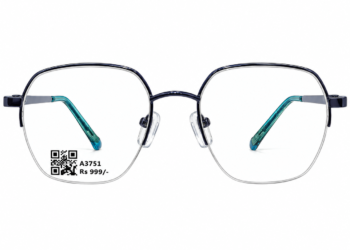 Treaser 63020 Metal Blue Hexagon Half Frame 49
