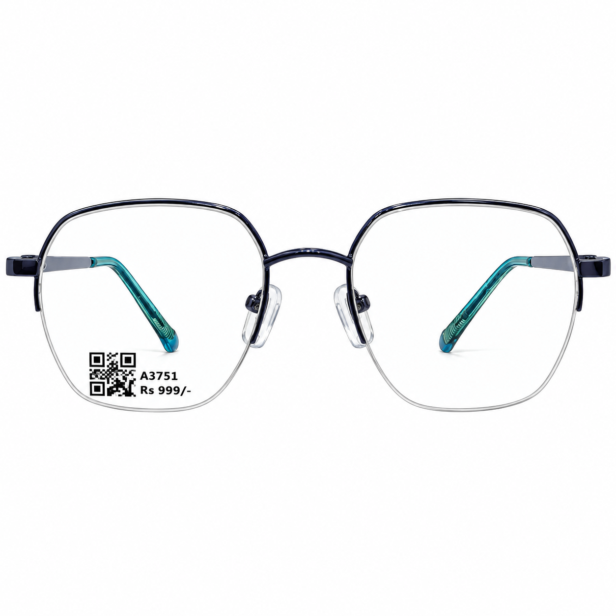 Treaser 63020 Metal Blue Hexagon Half Frame 49
