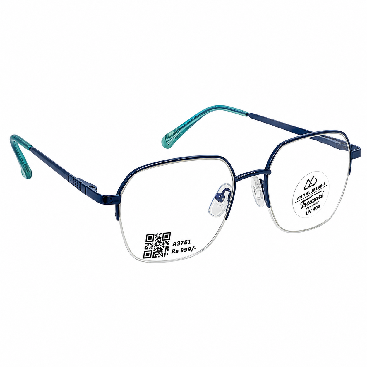 Treaser 63020 Metal Blue Hexagon Half Frame 49