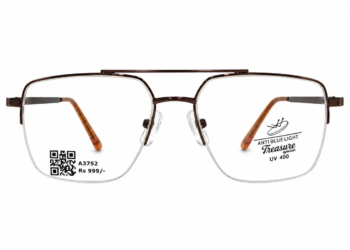 Treaser 63029 Metal Brown Retro Half Frame 53