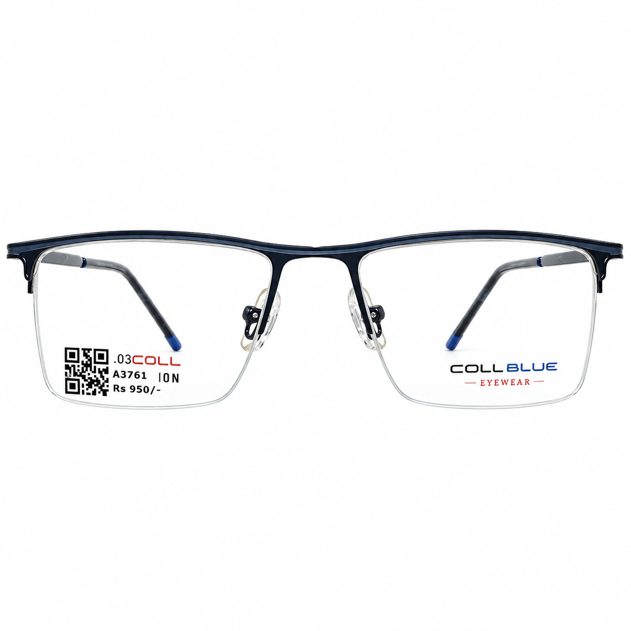 Collcbue Zd980403 Metal Black Rectangle Half Frame 54