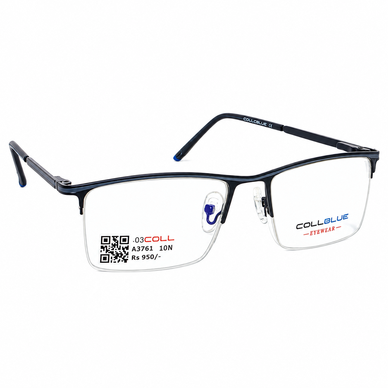 Collcbue Zd980403 Metal Black Rectangle Half Frame 54