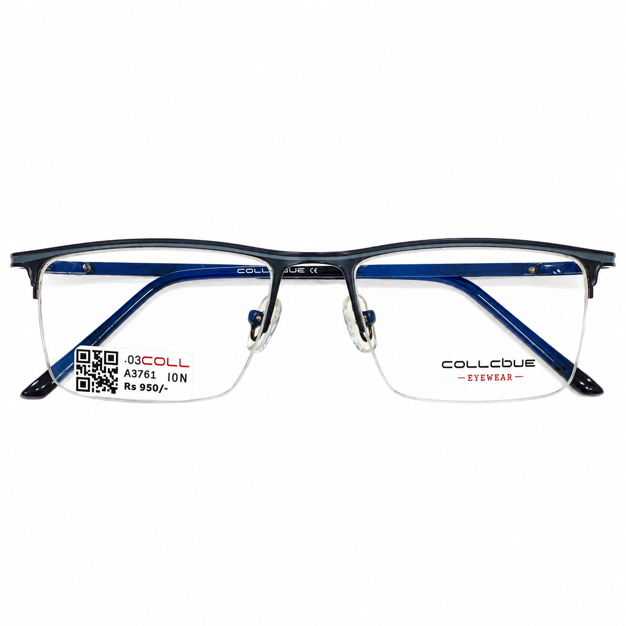 Collcbue Zd980403 Metal Black Rectangle Half Frame 54