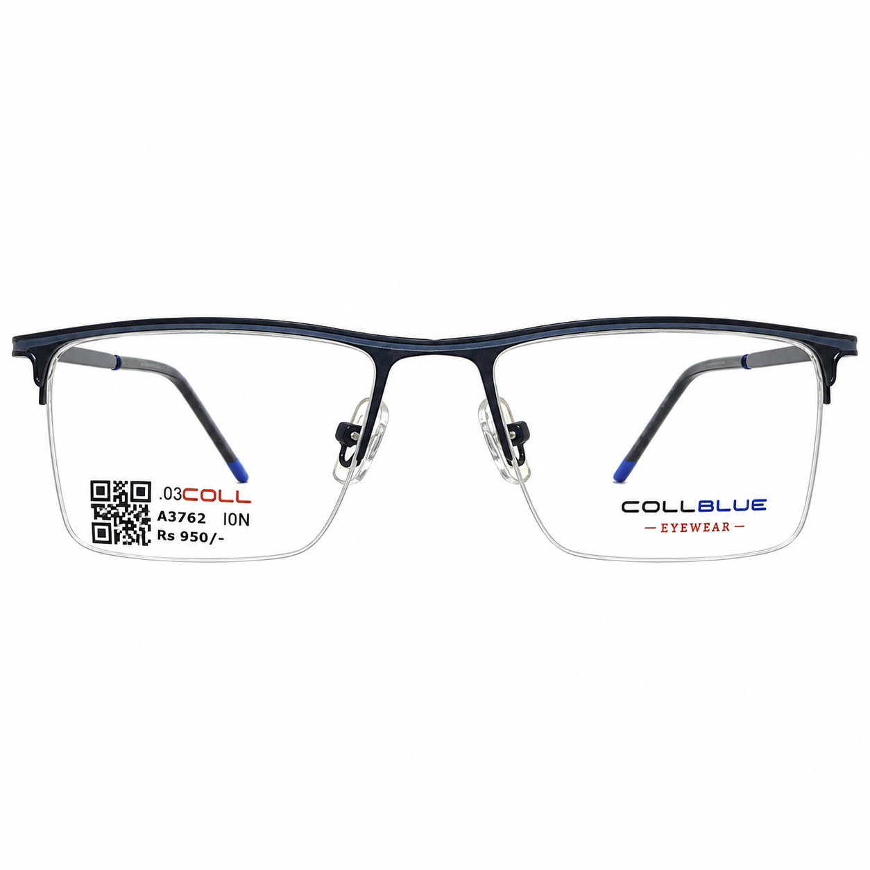 Collcbue Zd980403 Metal Black Rectangle Half Frame 54