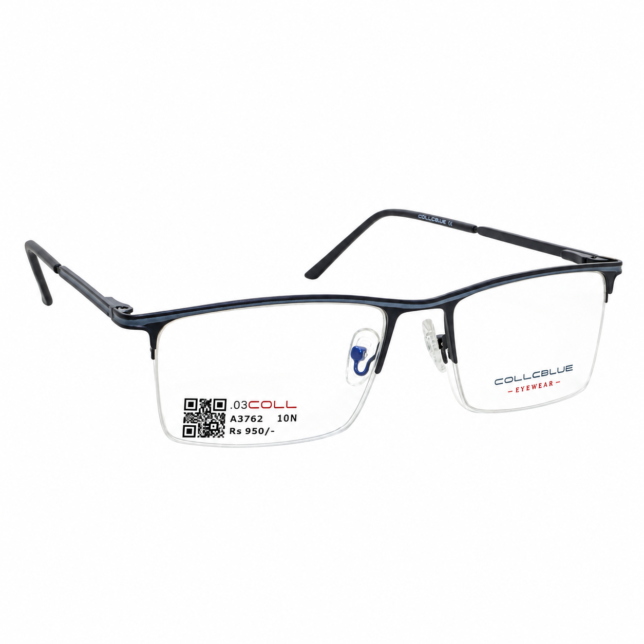 Collcbue Zd980403 Metal Black Rectangle Half Frame 54