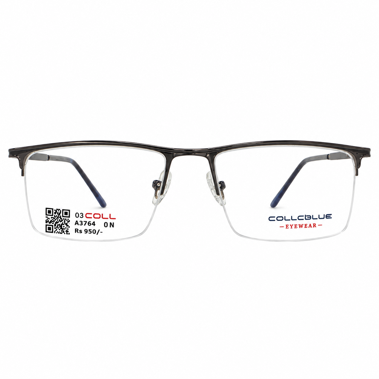 Collcbue Zd980403 Metal Metalic Gray Rectangle Half Frame 54
