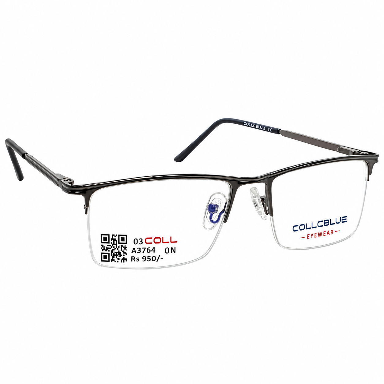 Collcbue Zd980403 Metal Metalic Gray Rectangle Half Frame 54