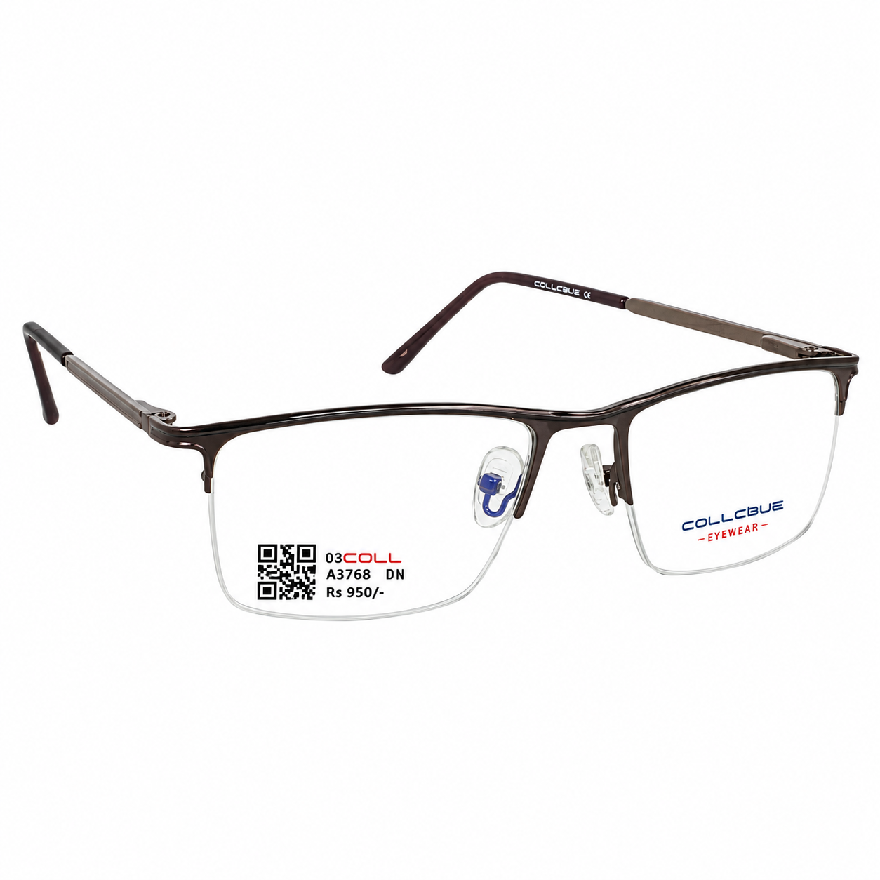 Collcbue Zd980403 Metal Brown Rectangle Half Frame 54