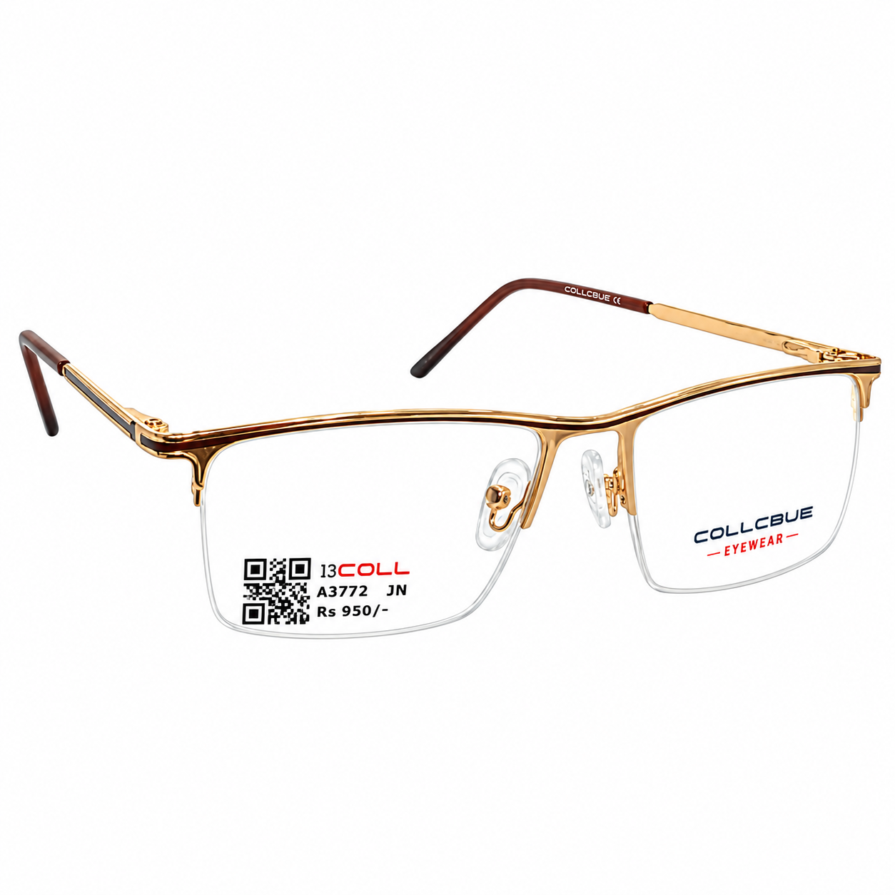 Collcbue Zd980403 Metal Gold Rectangle Half Frame 54