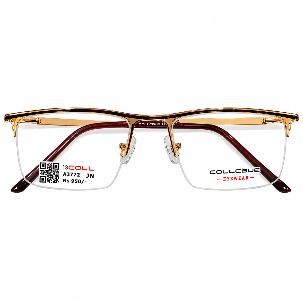 Collcbue Zd980403 Metal Gold Rectangle Half Frame 54