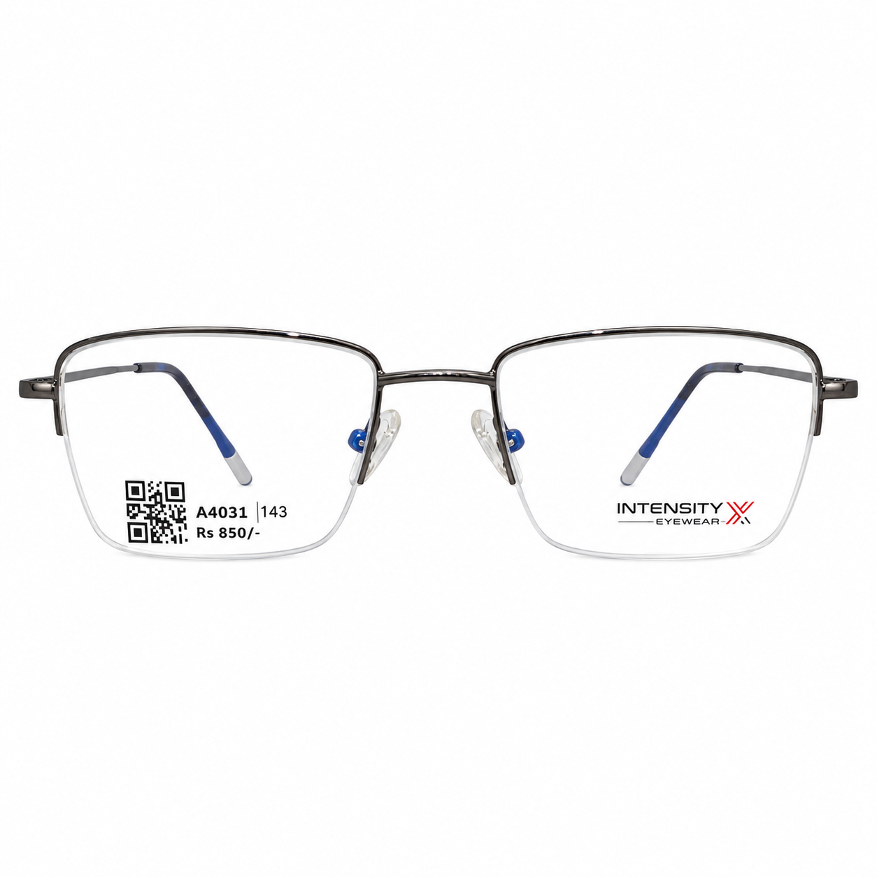 Intensity 123 Metal Metalic Gray Rectangle Half Frame 52