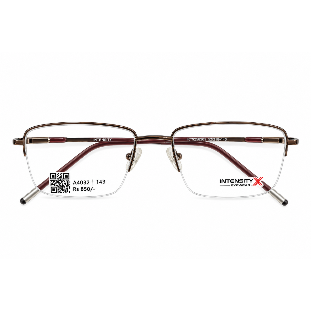 Intensity 123 Metal Brown Rectangle Half Frame 52