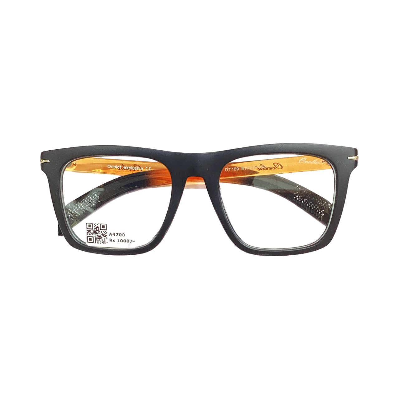 Ocelot Ot109 Tr Flexi Black Orange Wayfarer Full Frame 52