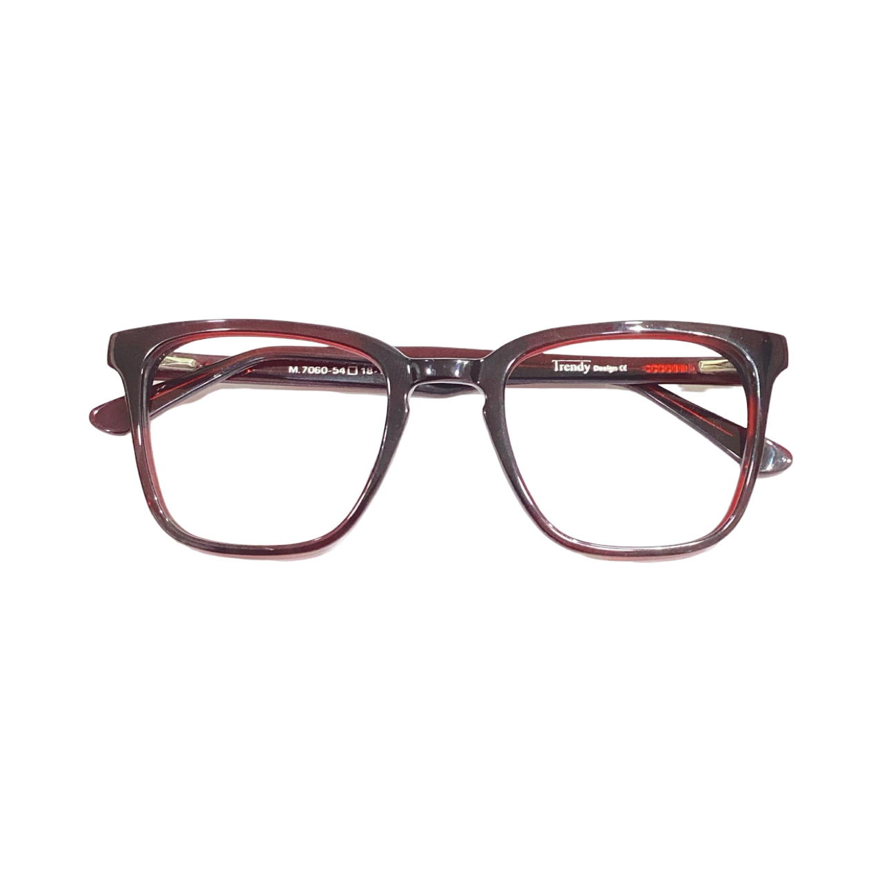 Trendy M7060 Acetate Brown Wayfarer Full Frame 54