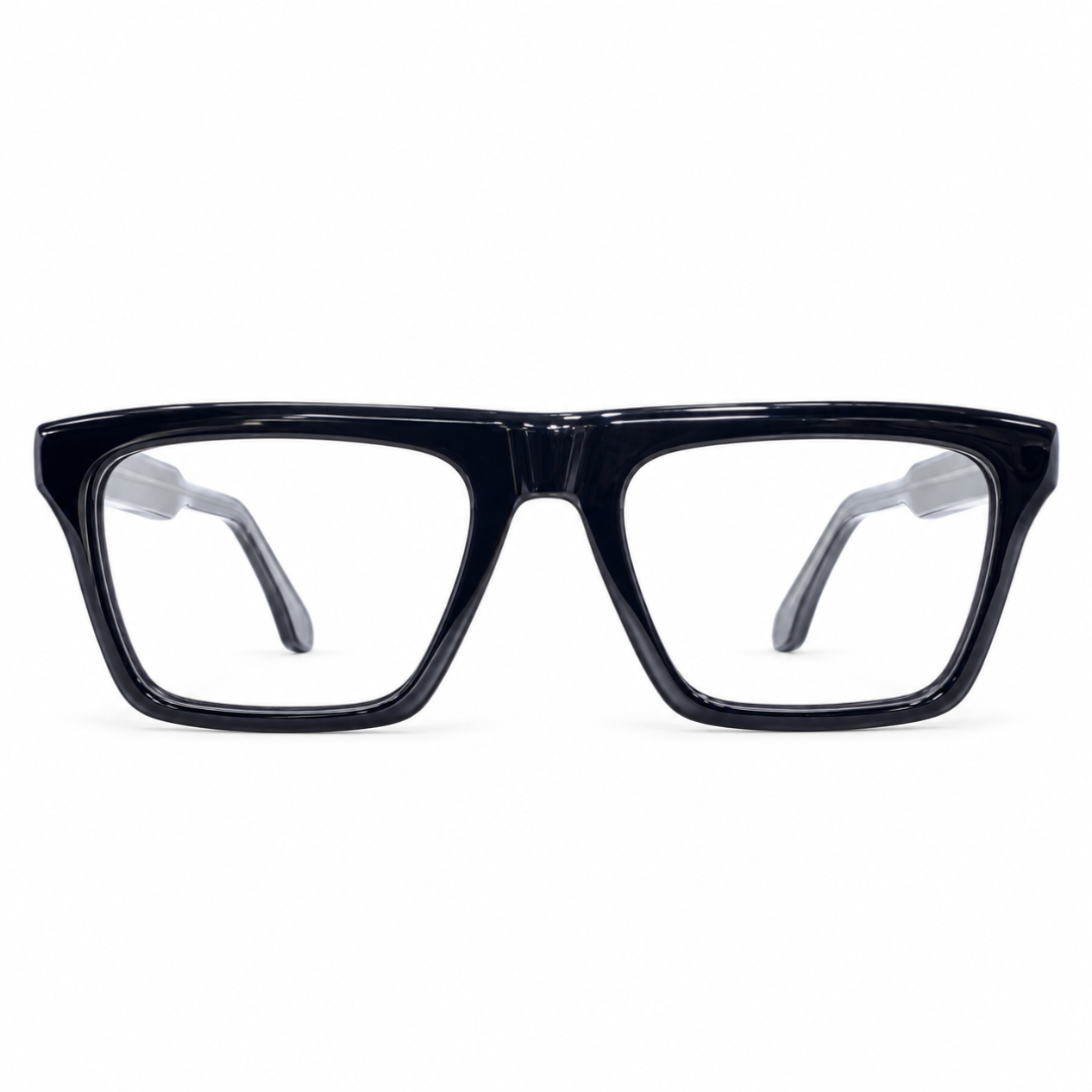 Parkens 90421 Acetate Black Square Full Frame 53