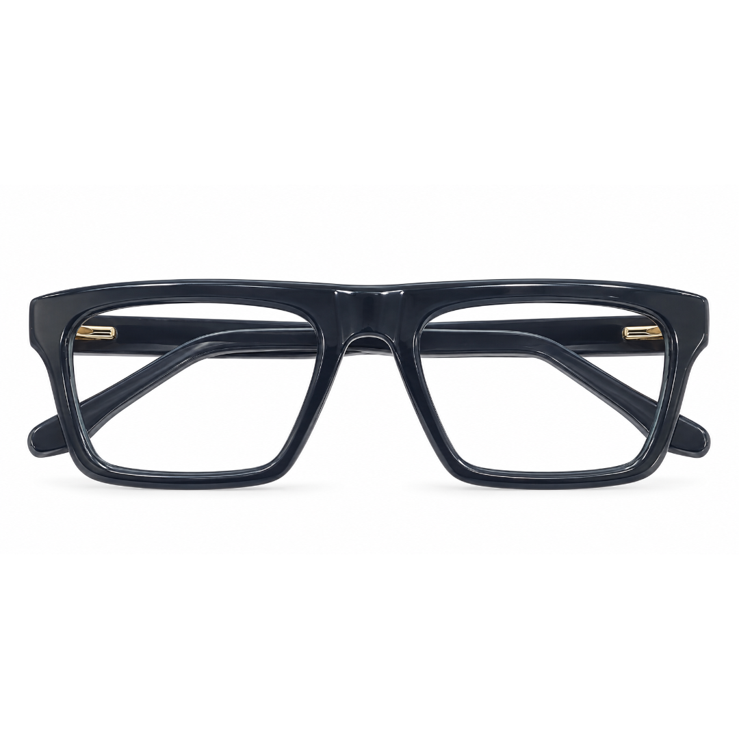 Parkens 90421 Acetate Black Square Full Frame 53