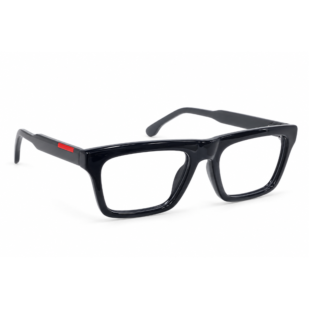 Parkens 90421 Acetate Black Square Full Frame 53